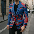 Newcastle Knights Rugby Mascot Blazer Fierce Athlete Graphic in Sports Style