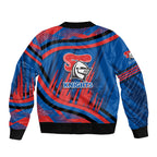 Newcastle Knights Rugby Mascot Bomber Jacket Fierce Athlete Graphic in Sports Style
