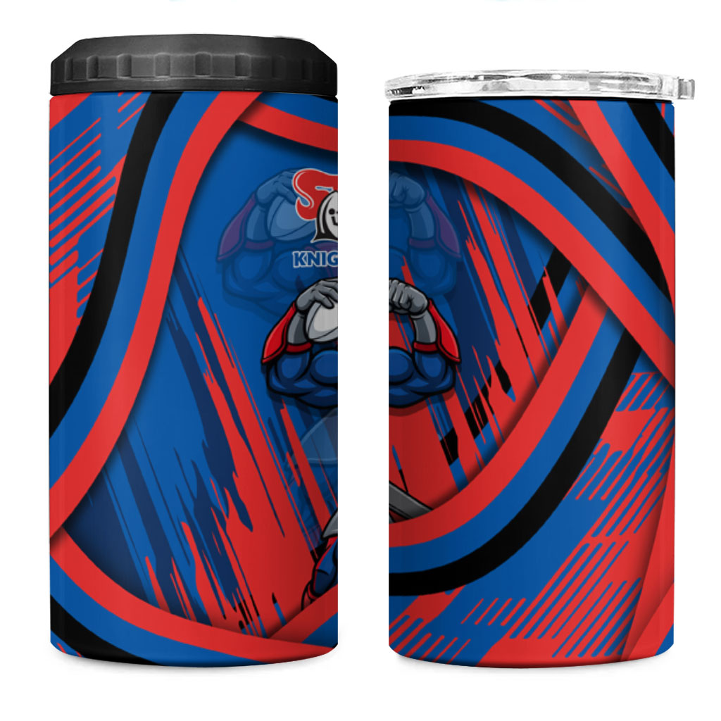Newcastle Knights Rugby Mascot 4 in 1 Can Cooler Tumbler Fierce Athlete Graphic in Sports Style