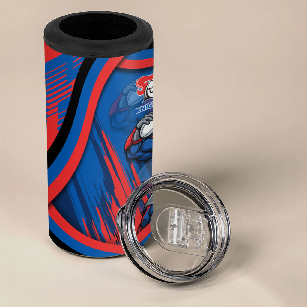 Newcastle Knights Rugby Mascot 4 in 1 Can Cooler Tumbler Fierce Athlete Graphic in Sports Style