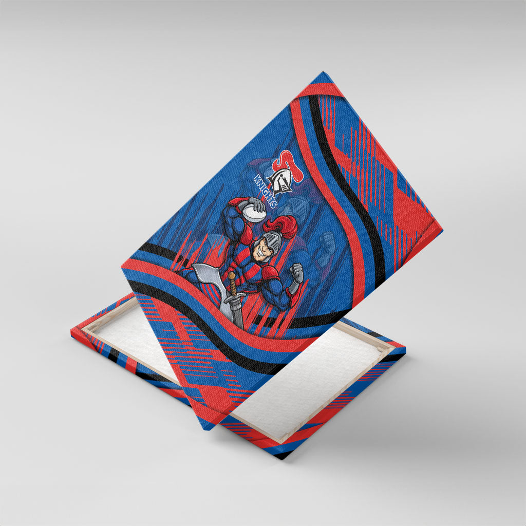 Newcastle Knights Rugby Mascot Canvas Wall Art Fierce Athlete Graphic in Sports Style
