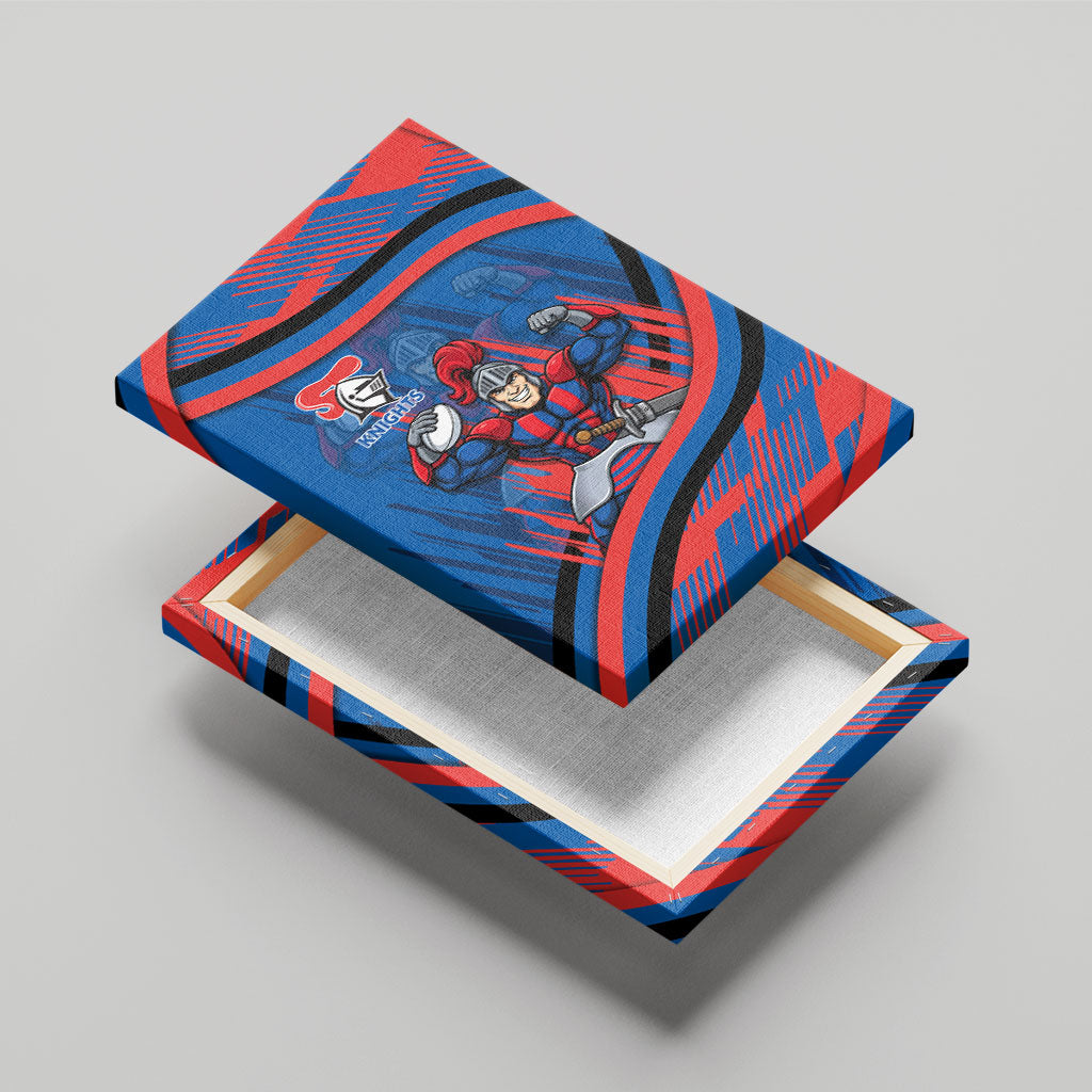 Newcastle Knights Rugby Mascot Canvas Wall Art Fierce Athlete Graphic in Sports Style