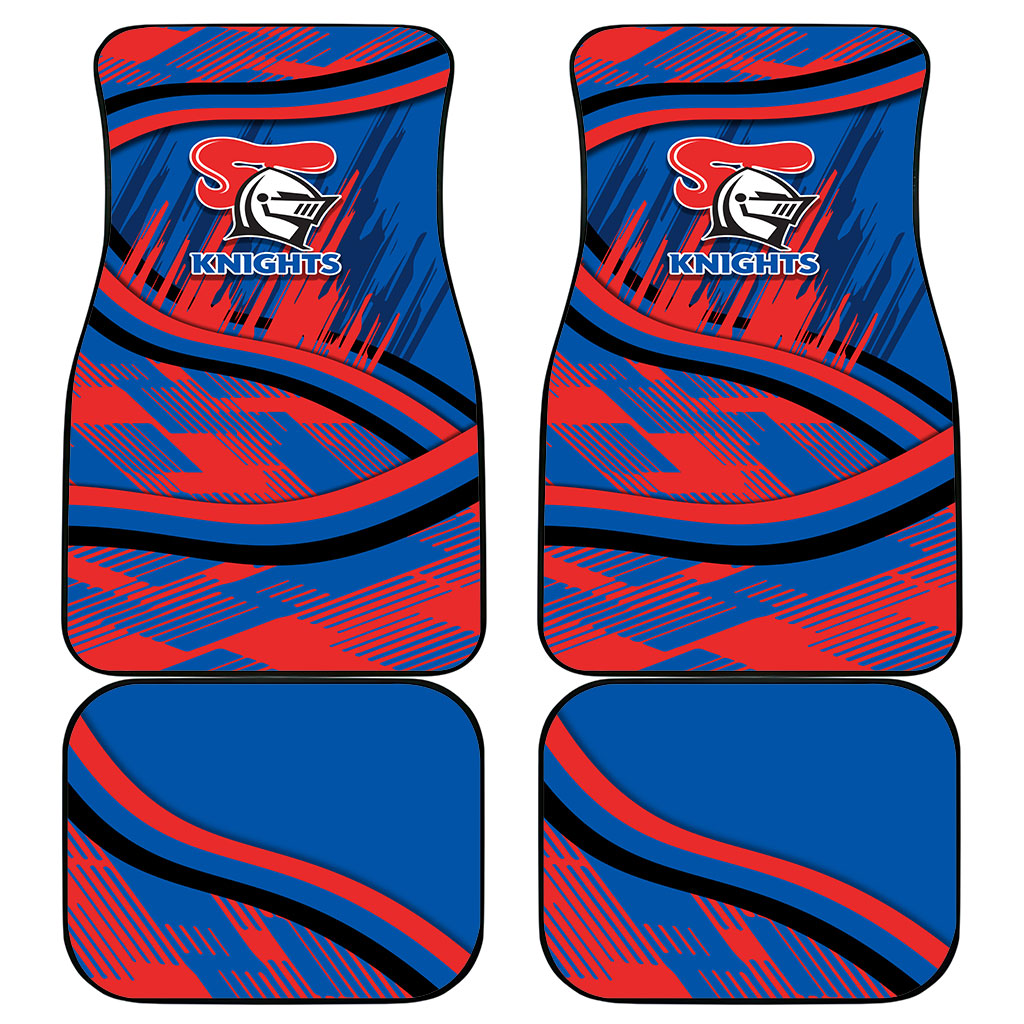 Newcastle Knights Rugby Mascot Car Mats Fierce Athlete Graphic in Sports Style