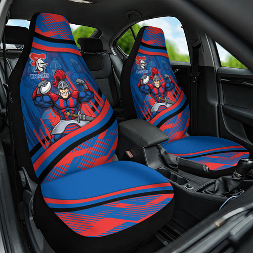 Newcastle Knights Rugby Mascot Car Seat Cover Fierce Athlete Graphic in Sports Style