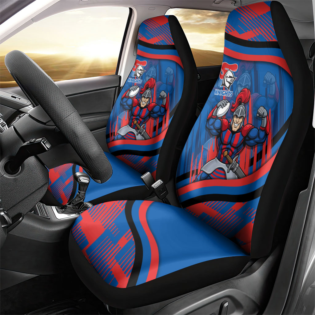 Newcastle Knights Rugby Mascot Car Seat Cover Fierce Athlete Graphic in Sports Style