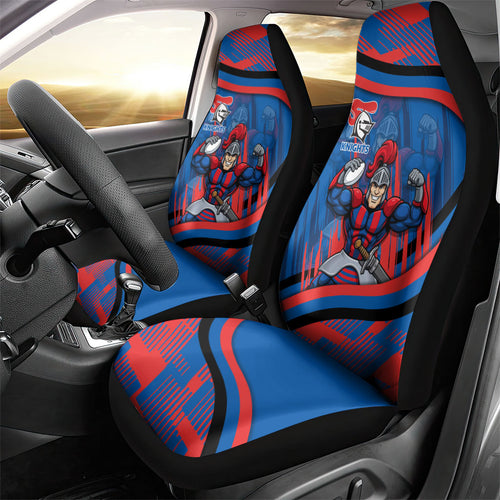 Newcastle Knights Rugby Mascot Car Seat Cover Fierce Athlete Graphic in Sports Style