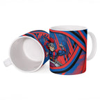 Newcastle Knights Rugby Mascot Ceramic Mug Fierce Athlete Graphic in Sports Style