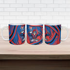 Newcastle Knights Rugby Mascot Ceramic Mug Fierce Athlete Graphic in Sports Style