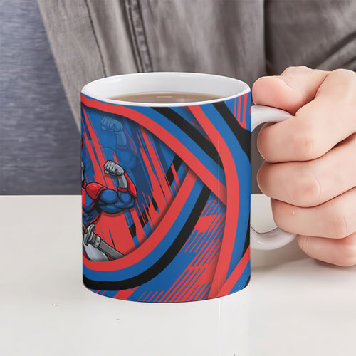 Newcastle Knights Rugby Mascot Ceramic Mug Fierce Athlete Graphic in Sports Style