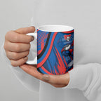 Newcastle Knights Rugby Mascot Ceramic Mug Fierce Athlete Graphic in Sports Style
