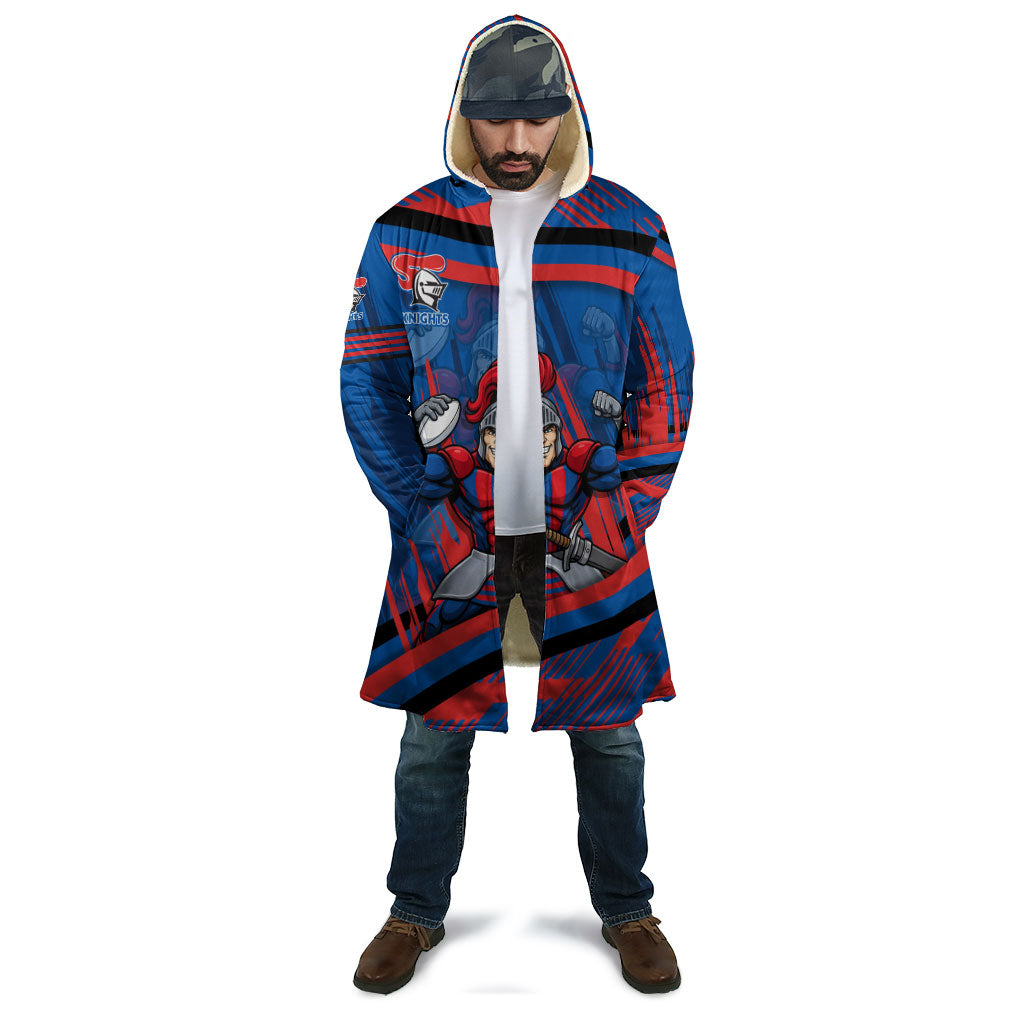 Newcastle Knights Rugby Mascot Cloak Fierce Athlete Graphic in Sports Style