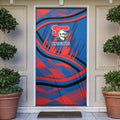 Newcastle Knights Rugby Mascot Door Cover Fierce Athlete Graphic in Sports Style