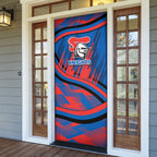 Newcastle Knights Rugby Mascot Door Cover Fierce Athlete Graphic in Sports Style