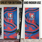 Newcastle Knights Rugby Mascot Door Cover Fierce Athlete Graphic in Sports Style