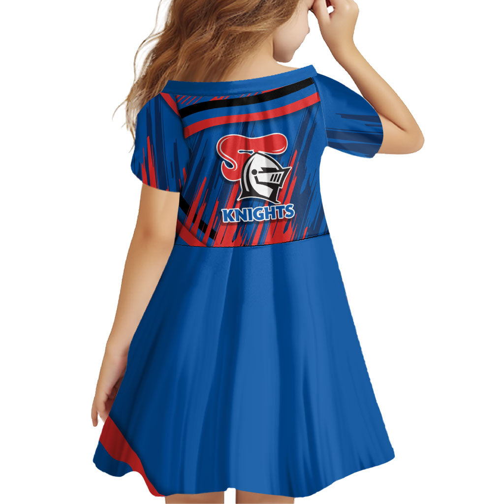 Newcastle Knights Rugby Mascot Family Matching Summer Maxi Dress and Hawaiian Shirt Fierce Athlete Graphic in Sports Style