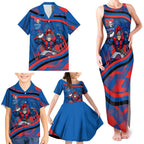 Newcastle Knights Rugby Mascot Family Matching Tank Maxi Dress and Hawaiian Shirt Fierce Athlete Graphic in Sports Style