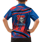 Newcastle Knights Rugby Mascot Family Matching Tank Maxi Dress and Hawaiian Shirt Fierce Athlete Graphic in Sports Style