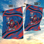 Newcastle Knights Rugby Mascot Garden Flag Fierce Athlete Graphic in Sports Style