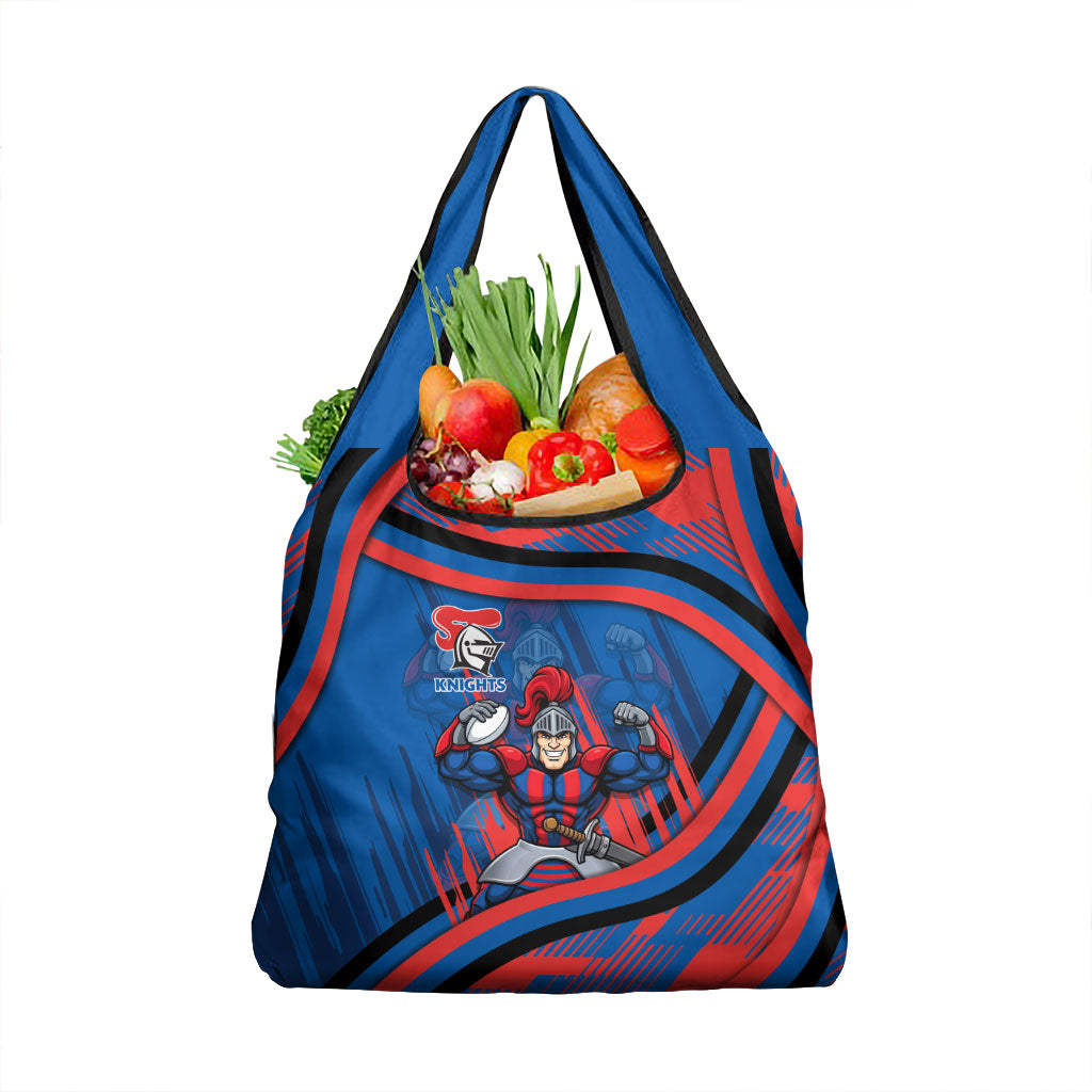 Newcastle Knights Rugby Mascot Grocery Bag Fierce Athlete Graphic in Sports Style