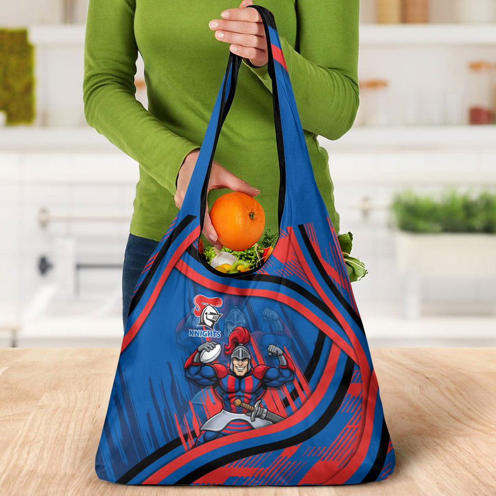 Newcastle Knights Rugby Mascot Grocery Bag Fierce Athlete Graphic in Sports Style