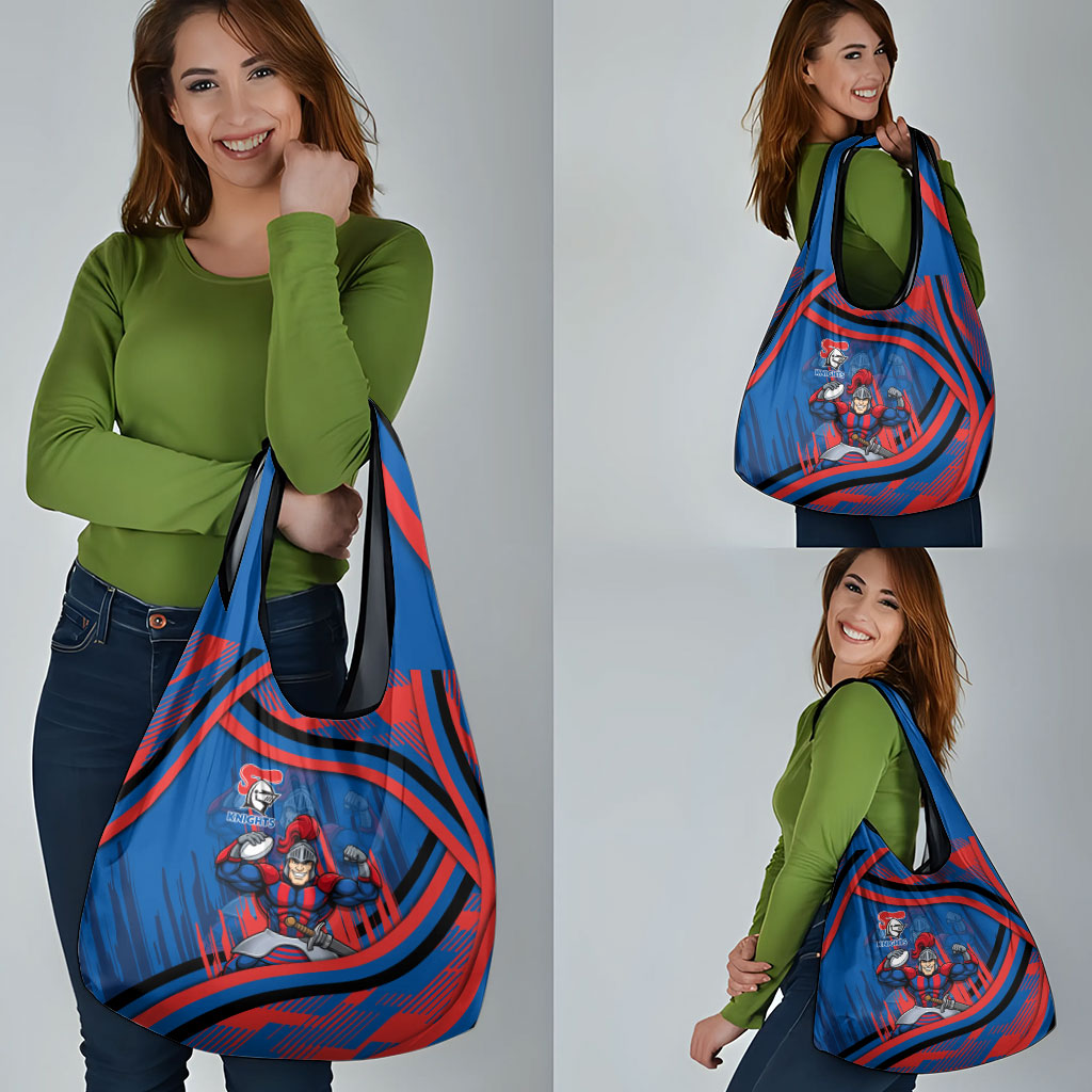 Newcastle Knights Rugby Mascot Grocery Bag Fierce Athlete Graphic in Sports Style