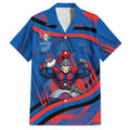 Newcastle Knights Rugby Mascot Hawaiian Shirt Fierce Athlete Graphic in Sports Style
