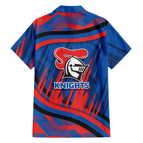 Newcastle Knights Rugby Mascot Hawaiian Shirt Fierce Athlete Graphic in Sports Style