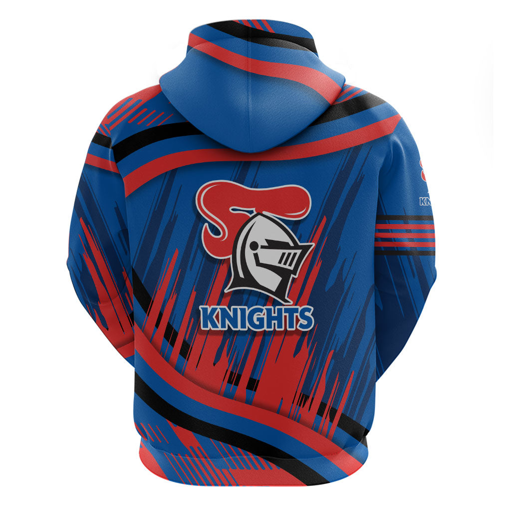 Newcastle Knights Rugby Mascot Hoodie Fierce Athlete Graphic in Sports Style
