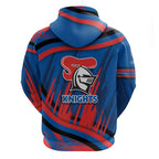 Newcastle Knights Rugby Mascot Hoodie Fierce Athlete Graphic in Sports Style