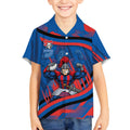 Newcastle Knights Rugby Mascot Kid Hawaiian Shirt Fierce Athlete Graphic in Sports Style