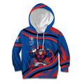 Newcastle Knights Rugby Mascot Kid Hoodie Fierce Athlete Graphic in Sports Style