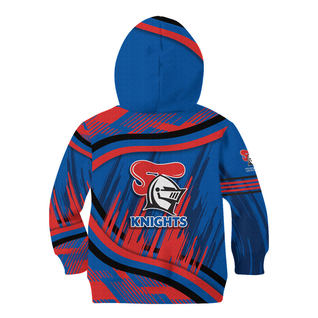 Newcastle Knights Rugby Mascot Kid Hoodie Fierce Athlete Graphic in Sports Style