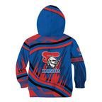 Newcastle Knights Rugby Mascot Kid Hoodie Fierce Athlete Graphic in Sports Style