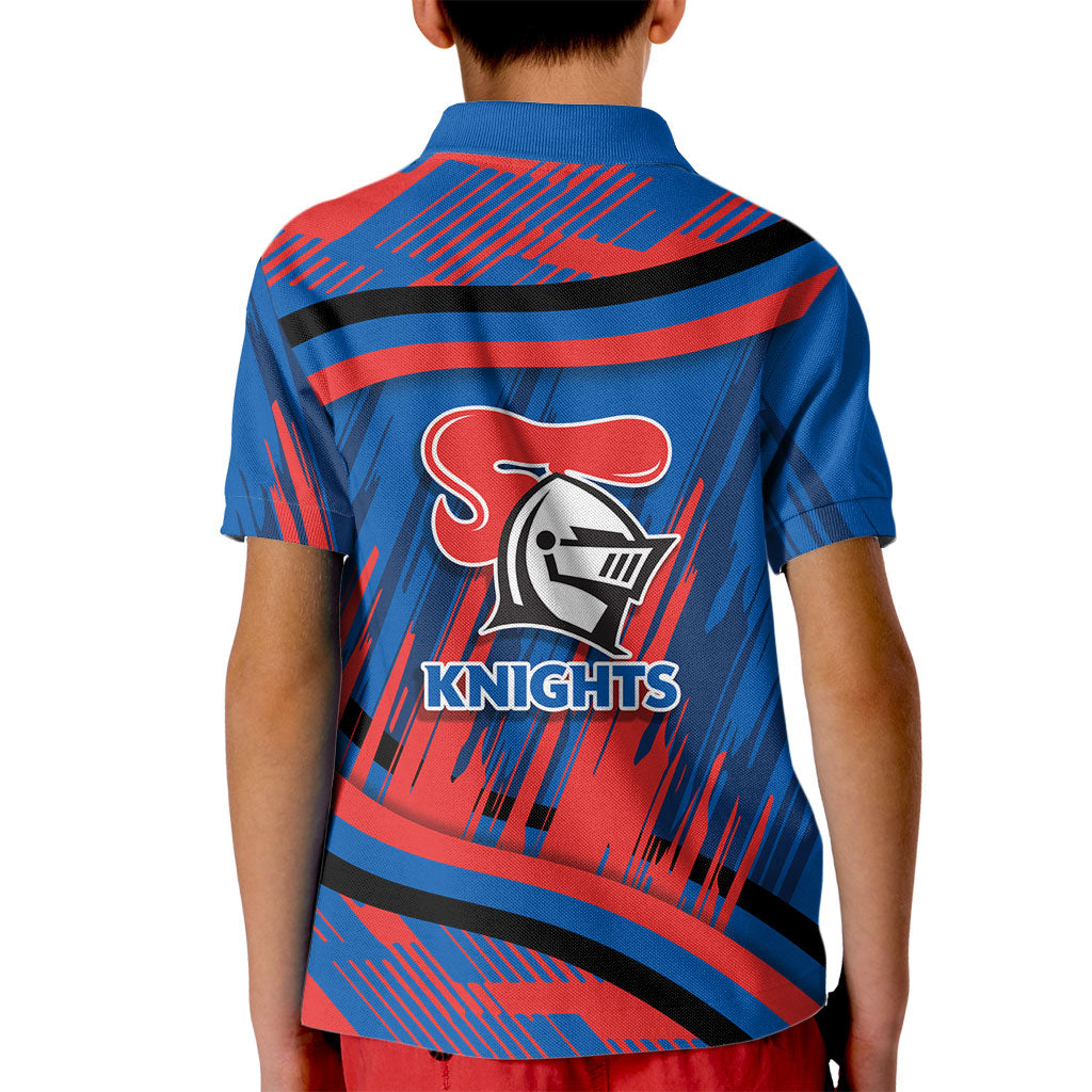 Newcastle Knights Rugby Mascot Kid Polo Shirt Fierce Athlete Graphic in Sports Style