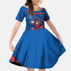 Newcastle Knights Rugby Mascot Kid Short Sleeve Dress Fierce Athlete Graphic in Sports Style