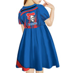 Newcastle Knights Rugby Mascot Kid Short Sleeve Dress Fierce Athlete Graphic in Sports Style