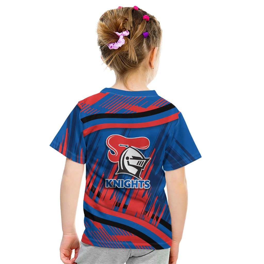 Newcastle Knights Rugby Mascot Kid T Shirt Fierce Athlete Graphic in Sports Style