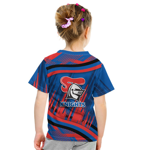 Newcastle Knights Rugby Mascot Kid T Shirt Fierce Athlete Graphic in Sports Style