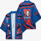 Newcastle Knights Rugby Mascot Kimono Fierce Athlete Graphic in Sports Style