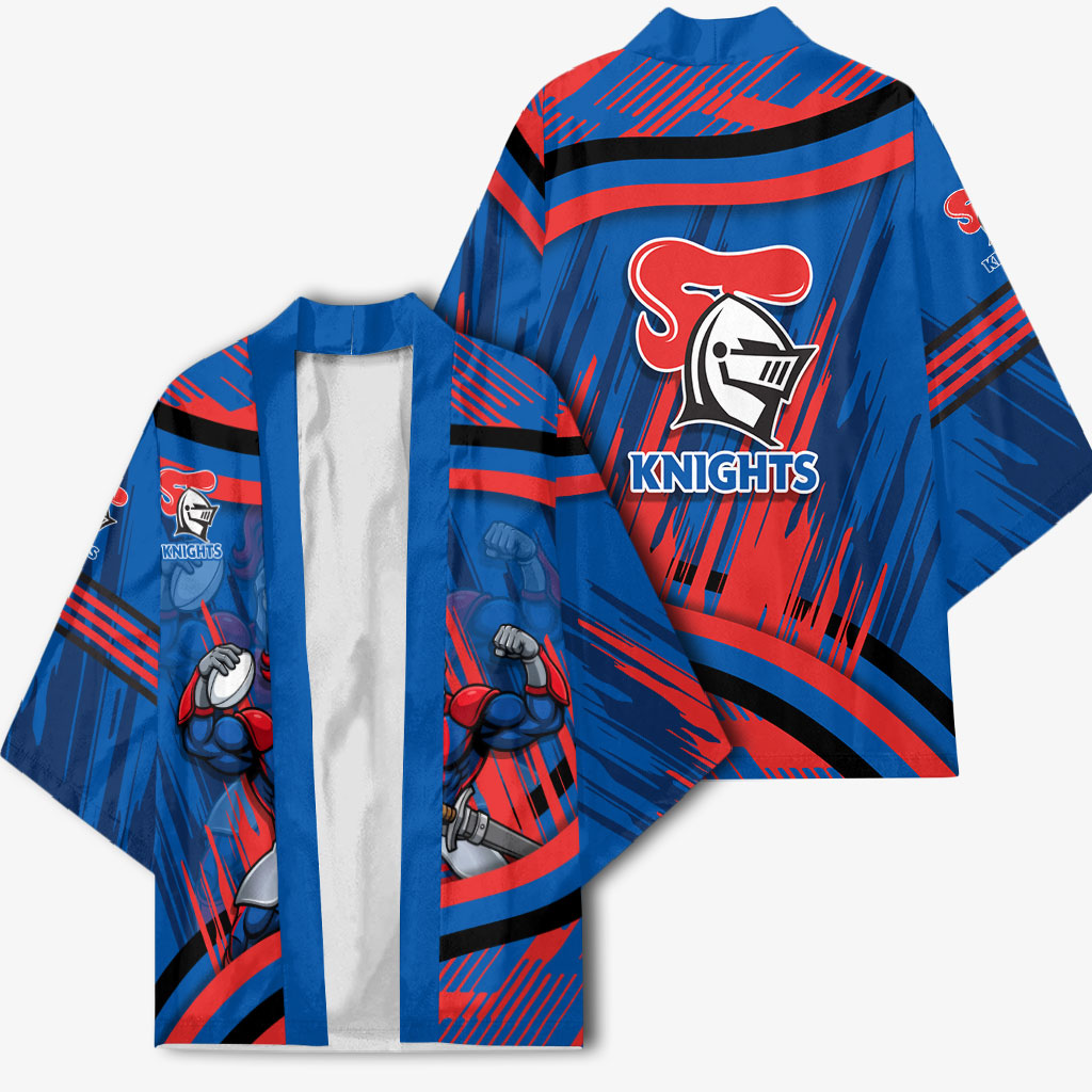 Newcastle Knights Rugby Mascot Kimono Fierce Athlete Graphic in Sports Style