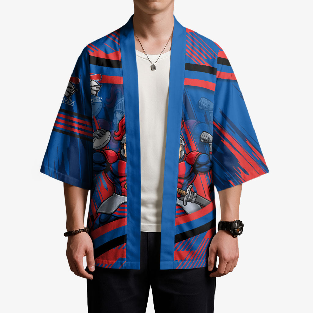 Newcastle Knights Rugby Mascot Kimono Fierce Athlete Graphic in Sports Style