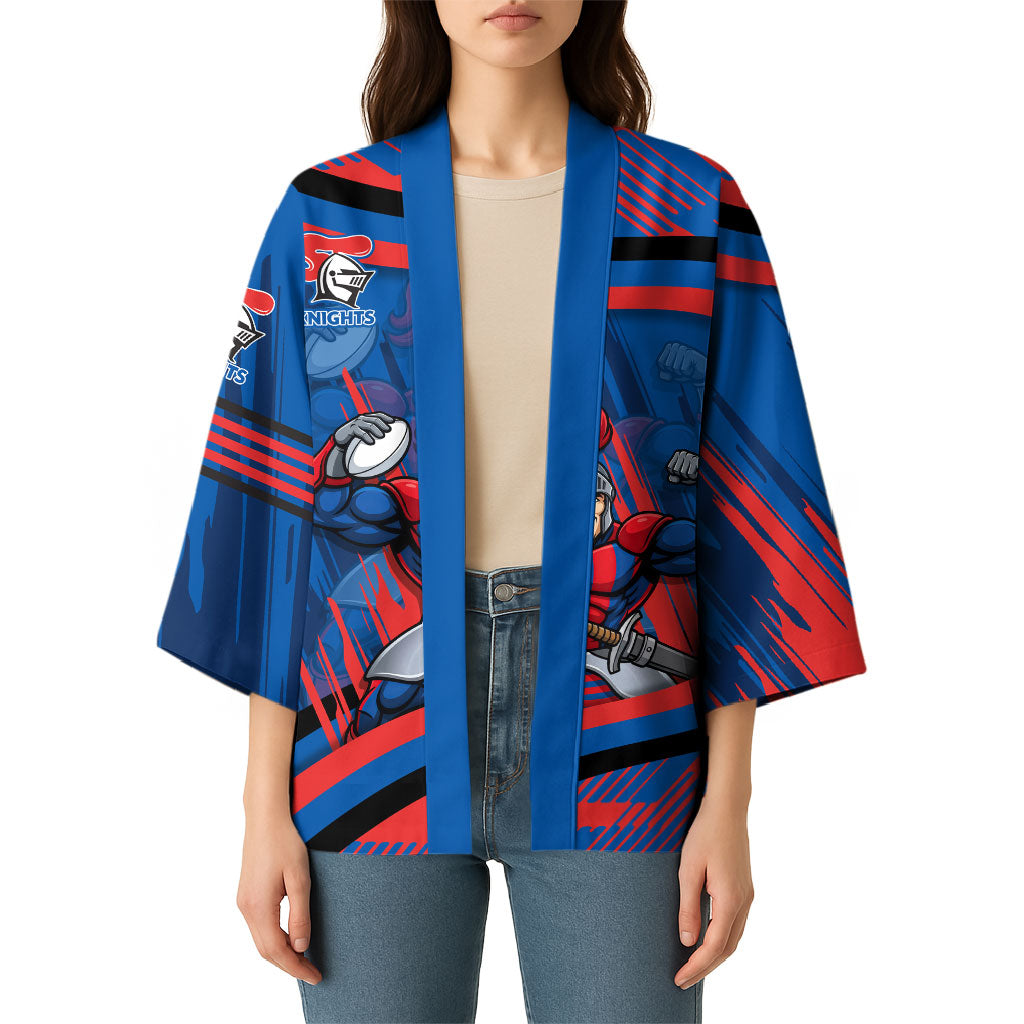 Newcastle Knights Rugby Mascot Kimono Fierce Athlete Graphic in Sports Style