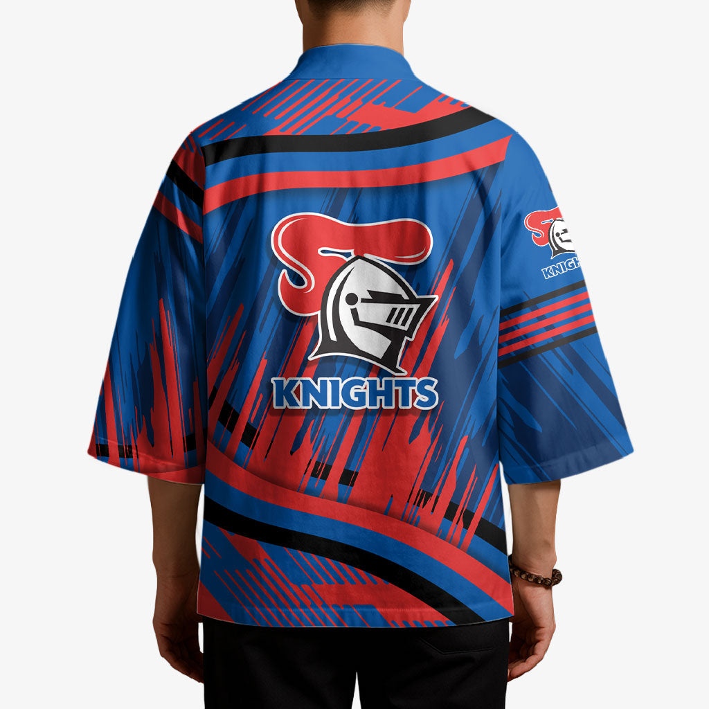 Newcastle Knights Rugby Mascot Kimono Fierce Athlete Graphic in Sports Style