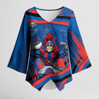 Newcastle Knights Rugby Mascot Kimono Sleeve Blouse Fierce Athlete Graphic in Sports Style