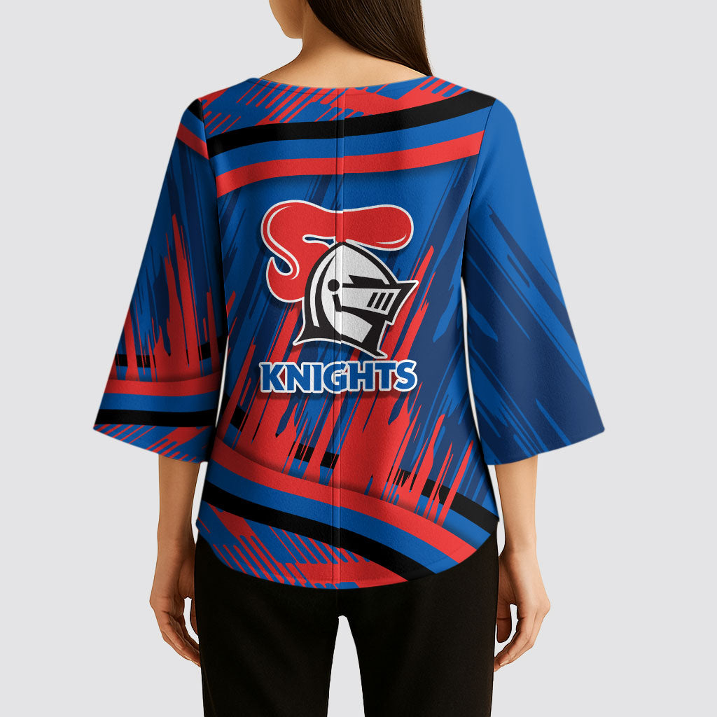 Newcastle Knights Rugby Mascot Kimono Sleeve Blouse Fierce Athlete Graphic in Sports Style