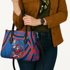 Newcastle Knights Rugby Mascot Leather Bag Fierce Athlete Graphic in Sports Style