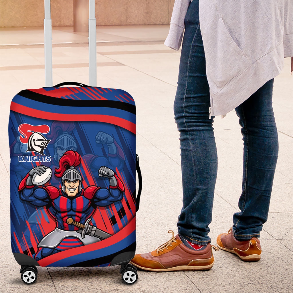 Newcastle Knights Rugby Mascot Luggage Cover Fierce Athlete Graphic in Sports Style