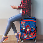 Newcastle Knights Rugby Mascot Luggage Cover Fierce Athlete Graphic in Sports Style