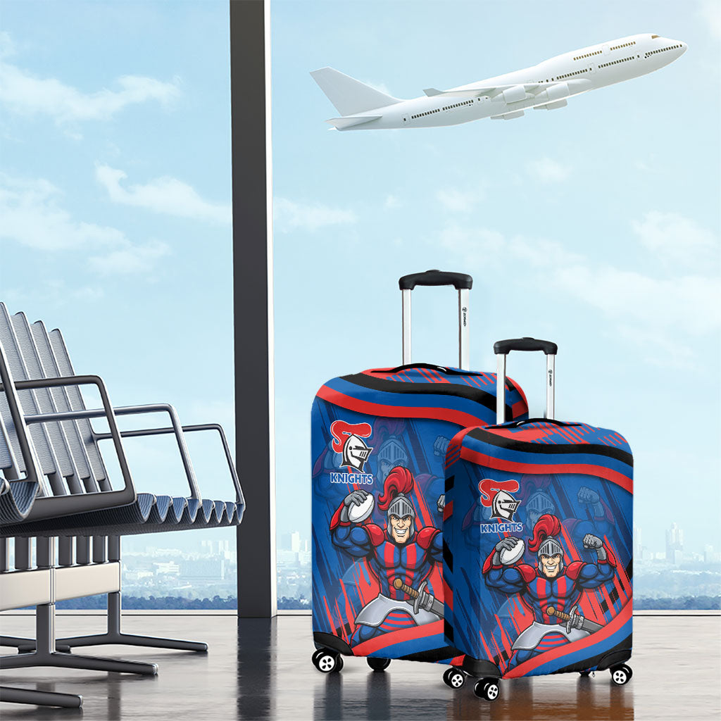 Newcastle Knights Rugby Mascot Luggage Cover Fierce Athlete Graphic in Sports Style