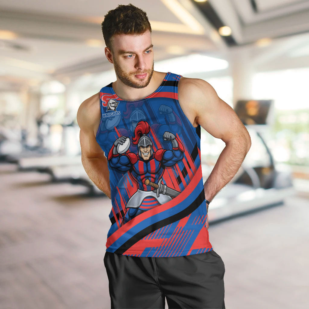 Newcastle Knights Rugby Mascot Men Tank Top Fierce Athlete Graphic in Sports Style